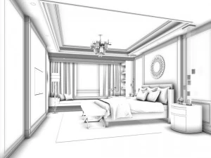 stylish master bedroom design 81 3D Model