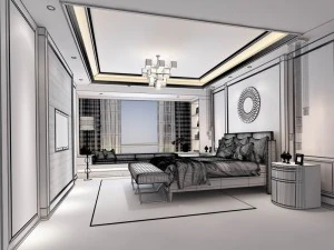 stylish master bedroom design 81 3D Model