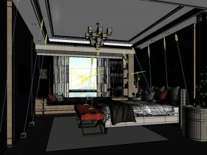 stylish master bedroom design 81 3D Model