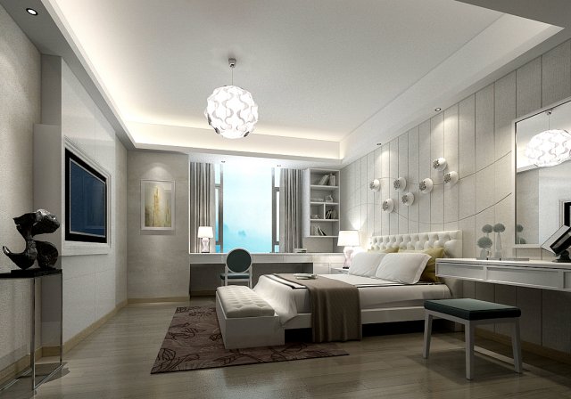stylish master bedroom design 82 3D Model .c4d .max .obj .3ds .fbx .stl .blend 