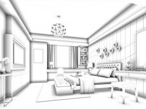stylish master bedroom design 82 3D Model