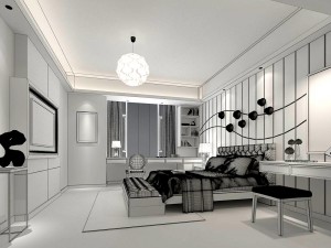 stylish master bedroom design 82 3D Model