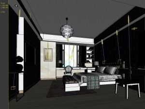 stylish master bedroom design 82 3D Model