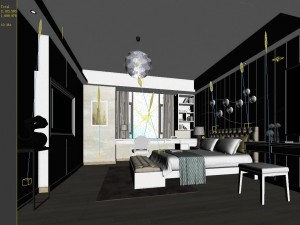 stylish master bedroom design 82 3D Model
