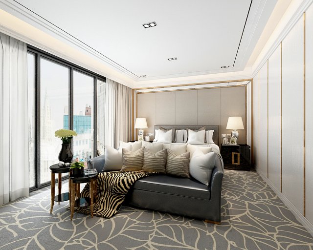 stylish master bedroom design 84 3D Model .c4d .max .obj .3ds .fbx .stl .blend 