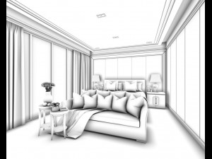 stylish master bedroom design 84 3D Model