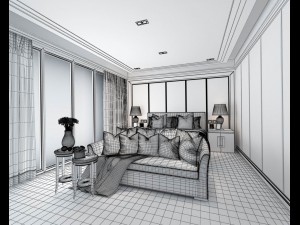 stylish master bedroom design 84 3D Model