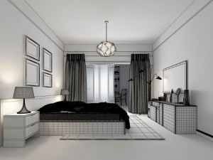 stylish master bedroom design 85 3D Model
