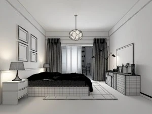 stylish master bedroom design 85 3D Model
