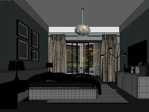 stylish master bedroom design 85 3D Model