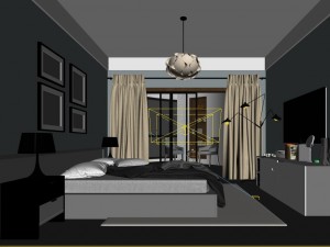 stylish master bedroom design 85 3D Model