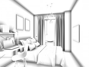 stylish master bedroom design 86 3D Model