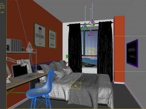 stylish master bedroom design 86 3D Model