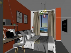 stylish master bedroom design 86 3D Model