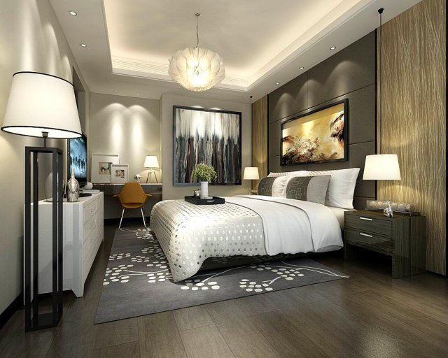 stylish master bedroom design 87 3D 모델 .c4d .max .obj .3ds .fbx .stl .blend 