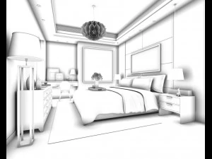 stylish master bedroom design 87 3D Model