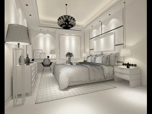 stylish master bedroom design 87 3D Model