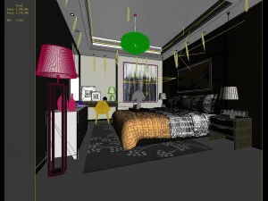 stylish master bedroom design 87 3D Model