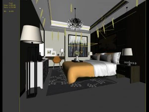 stylish master bedroom design 87 3D Model