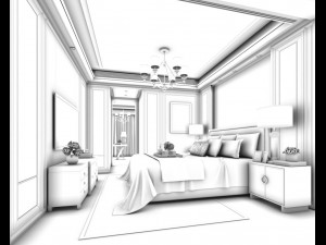 stylish master bedroom design 88 3D मॉडल