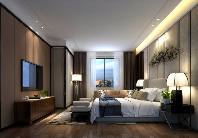 stylish master bedroom design 89 3D Model .c4d .max .obj .3ds .fbx .stl .blend 