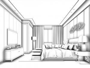 stylish master bedroom design 89 3D Model