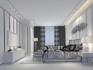 stylish master bedroom design 89 3D Model