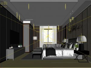 stylish master bedroom design 89 3D Model