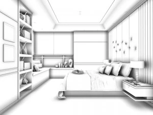 stylish master bedroom design 90 3D Model
