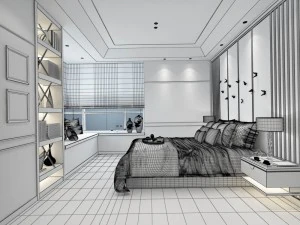 stylish master bedroom design 90 3D Model