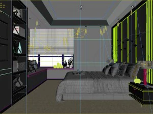 stylish master bedroom design 90 3D Model