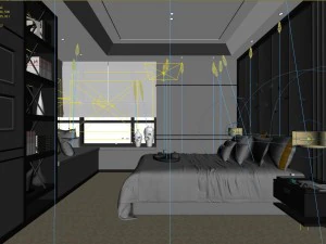 stylish master bedroom design 90 3D Model