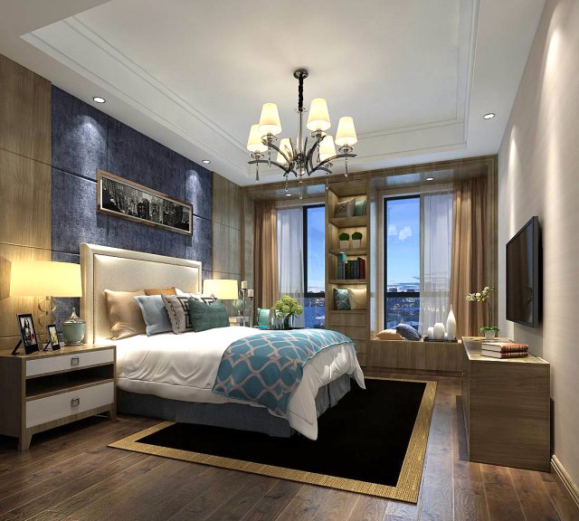 stylish master bedroom design 91 3D 모델 .c4d .max .obj .3ds .fbx .stl .blend 