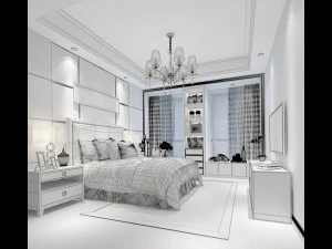 stylish master bedroom design 91 3D Model