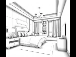 stylish master bedroom design 91 3D Model