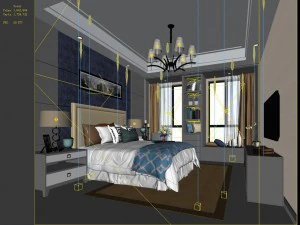 stylish master bedroom design 91 3D Model