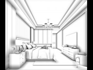stylish master bedroom design 92 3D Model
