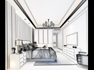 stylish master bedroom design 92 3D Model