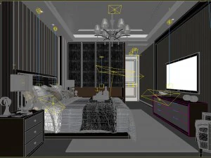 stylish master bedroom design 92 3D Model