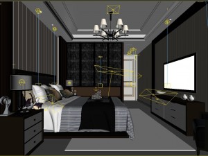 stylish master bedroom design 92 3D Model