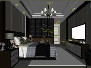 stylish master bedroom design 92 3D Model