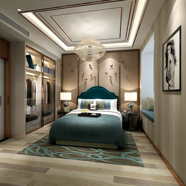 stylish master bedroom design 93 Modello 3D .c4d .max .obj .3ds .fbx .stl .blend 