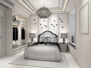 stylish master bedroom design 93 3D Model