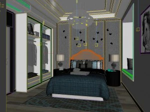 stylish master bedroom design 93 3D Model