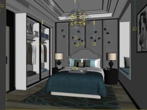 stylish master bedroom design 93 Modello 3D