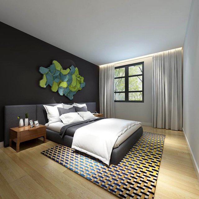 stylish master bedroom design 94 Modelo 3D .c4d .max .obj .3ds .fbx .stl .blend