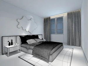 stylish master bedroom design 94 3D Model