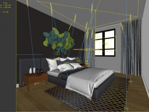 stylish master bedroom design 94 3D Model