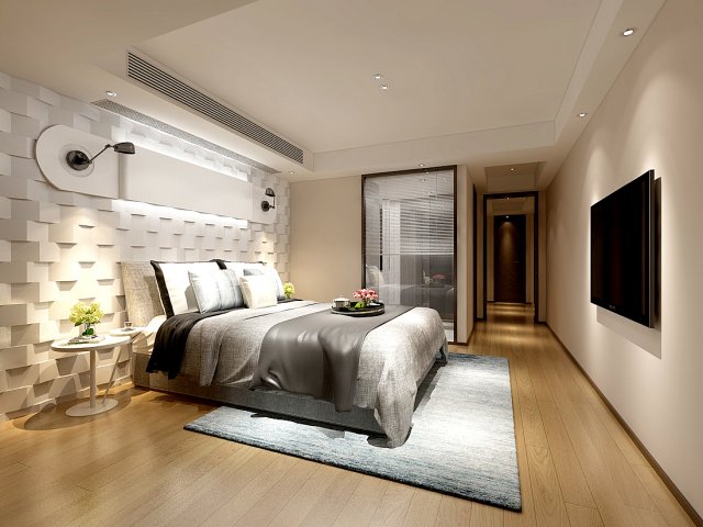 stylish master bedroom design 95 3D Model .c4d .max .obj .3ds .fbx .stl .blend 