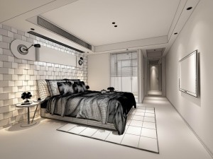stylish master bedroom design 95 3D Model